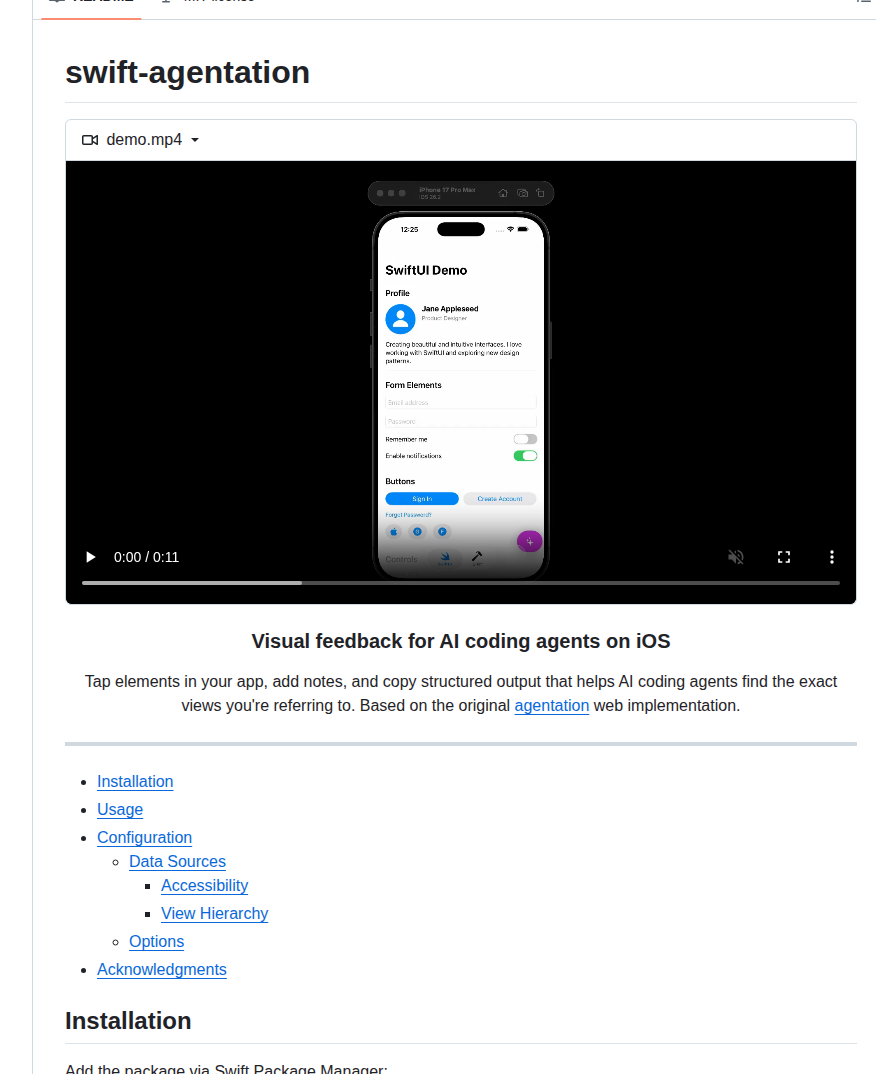 Ertembiyik Swift Agentation screenshot