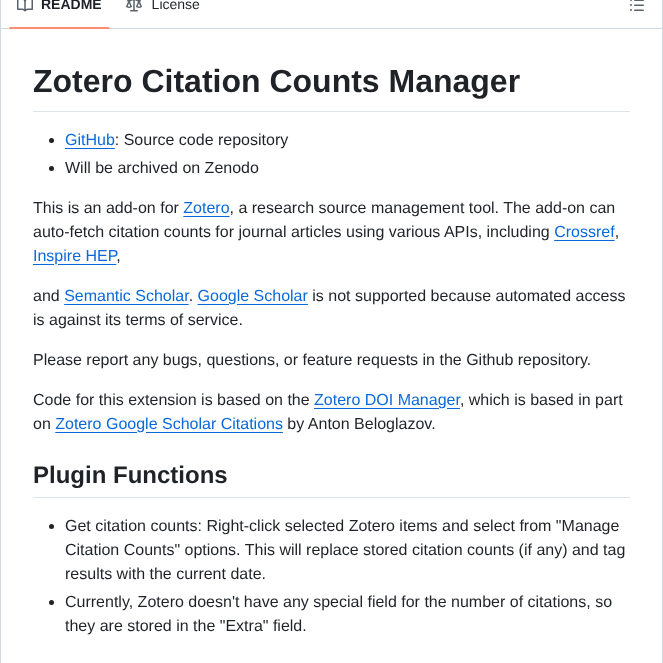Eschnett Zotero Citationcounts screenshot