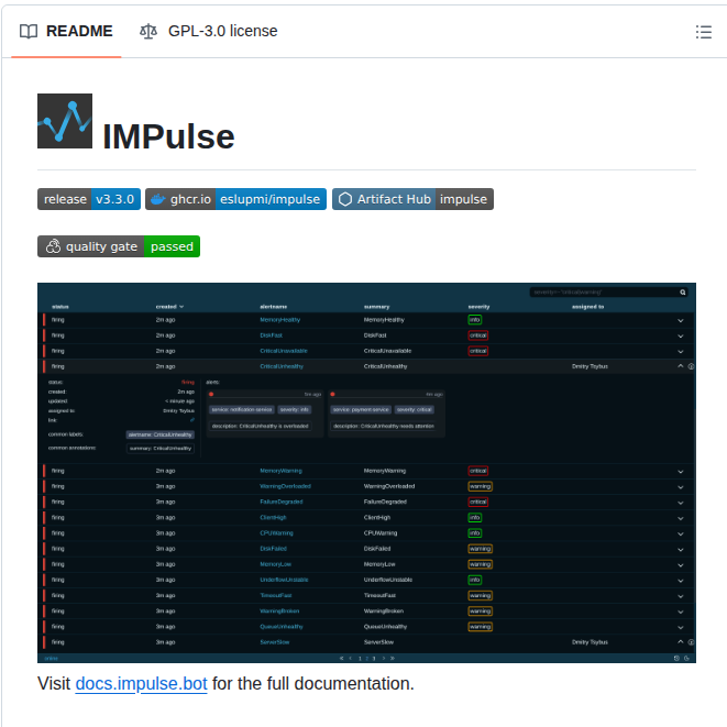 Eslupmi Impulse screenshot