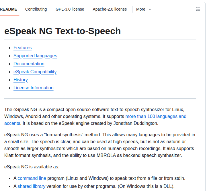 Espeak Ng Espeak Ng screenshot