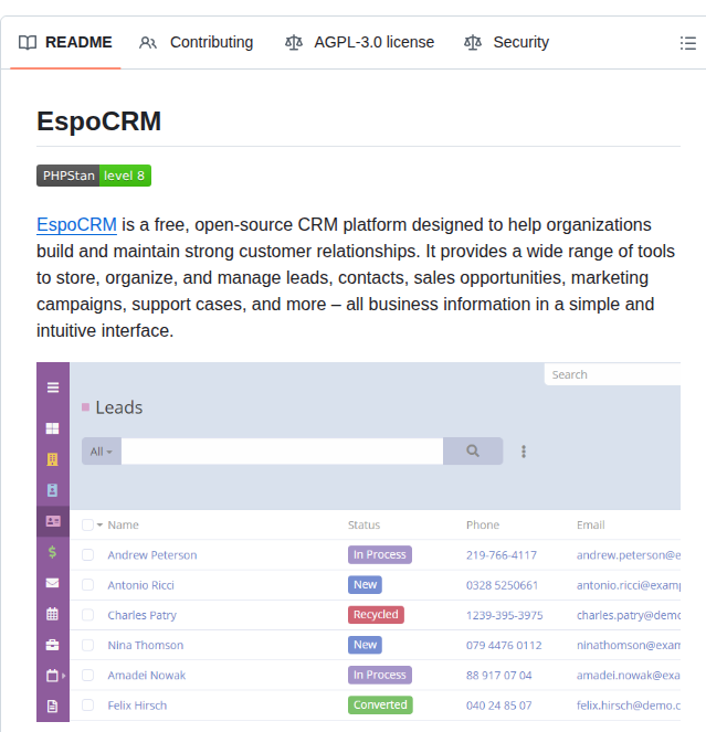 Espocrm Espocrm screenshot