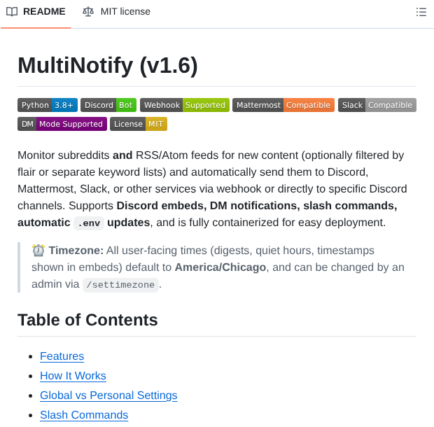 Ethanocurtis Multinotify screenshot