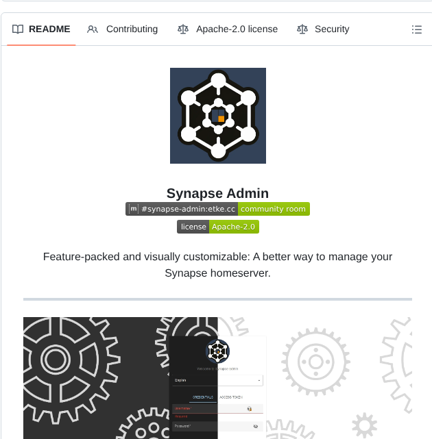 Etkecc Synapse Admin screenshot