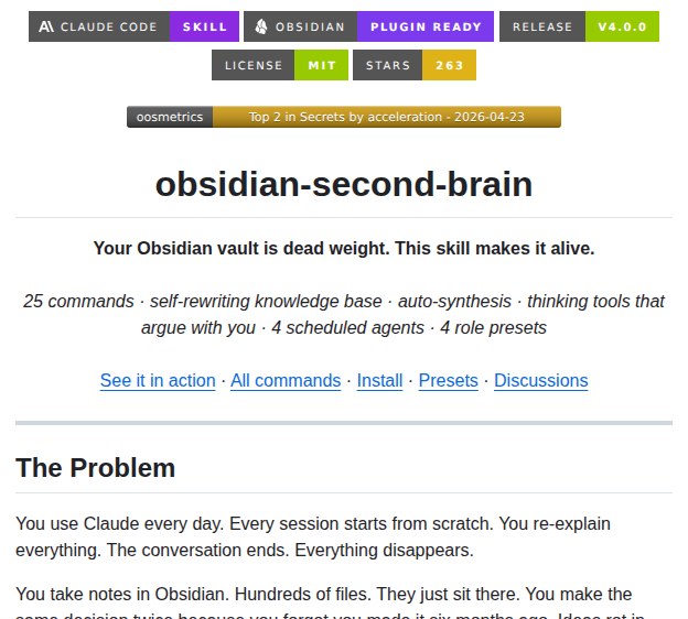 Eugeniughelbur Obsidian Second Brain screenshot
