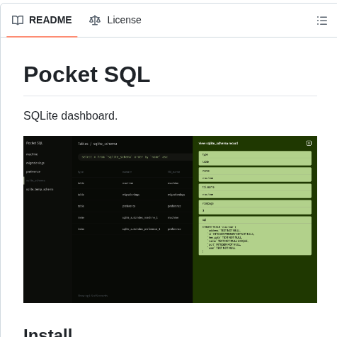 Evantbyrne Pocketsql screenshot