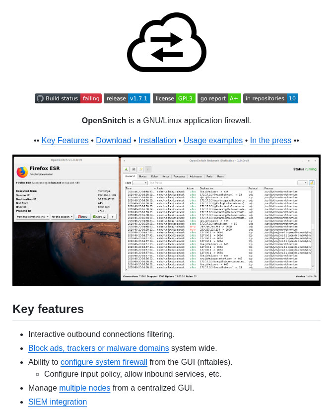 Evilsocket Opensnitch screenshot