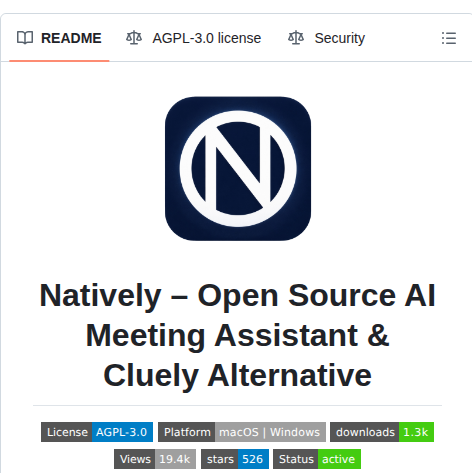 Evinjohnn Natively Cluely Ai Assistant screenshot