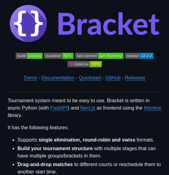 Evroon Bracket screenshot