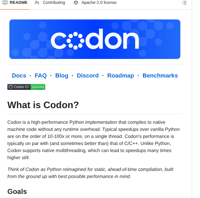 Exaloop Codon screenshot