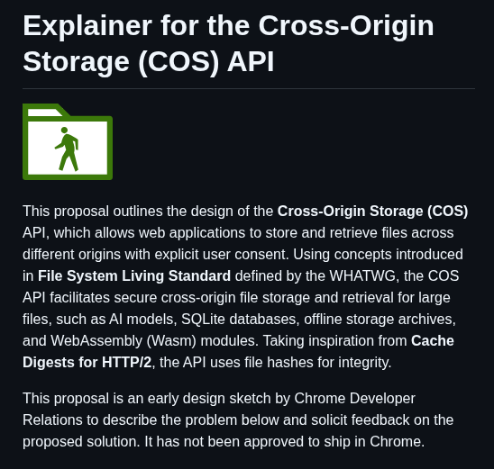 Explainers By Googlers Cross Origin Storage screenshot