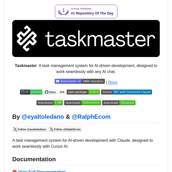 Eyaltoledano Claude Task Master screenshot