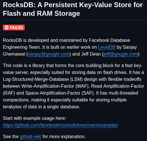 Facebook Rocksdb screenshot