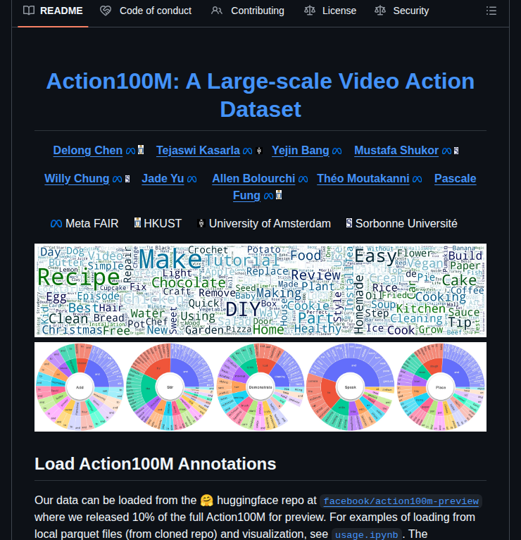 Facebookresearch Action100m screenshot