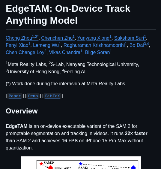 Facebookresearch Edgetam screenshot