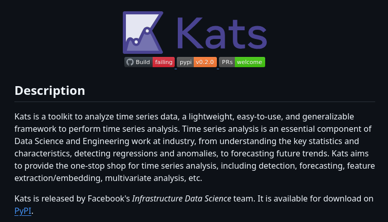 Facebookresearch Kats screenshot