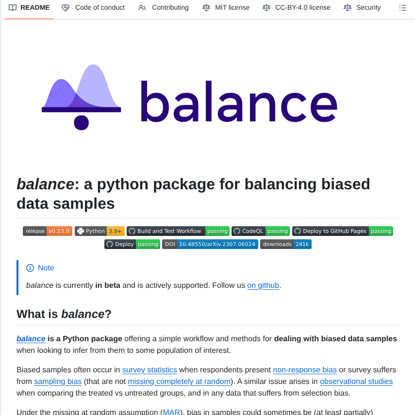 Facebookresearch Balance screenshot