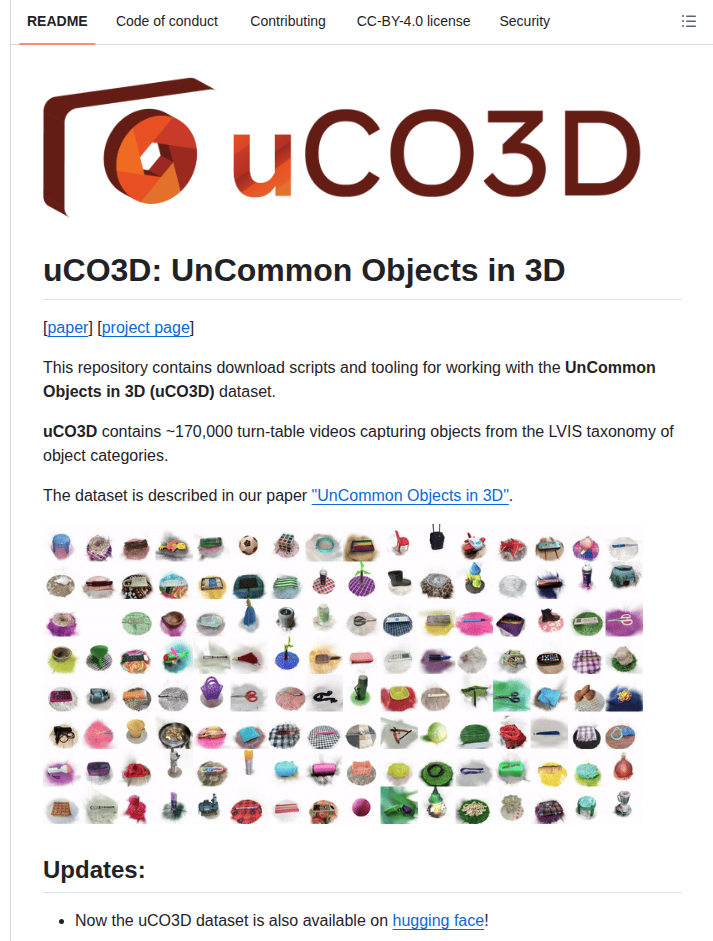 Facebookresearch Uco3d screenshot