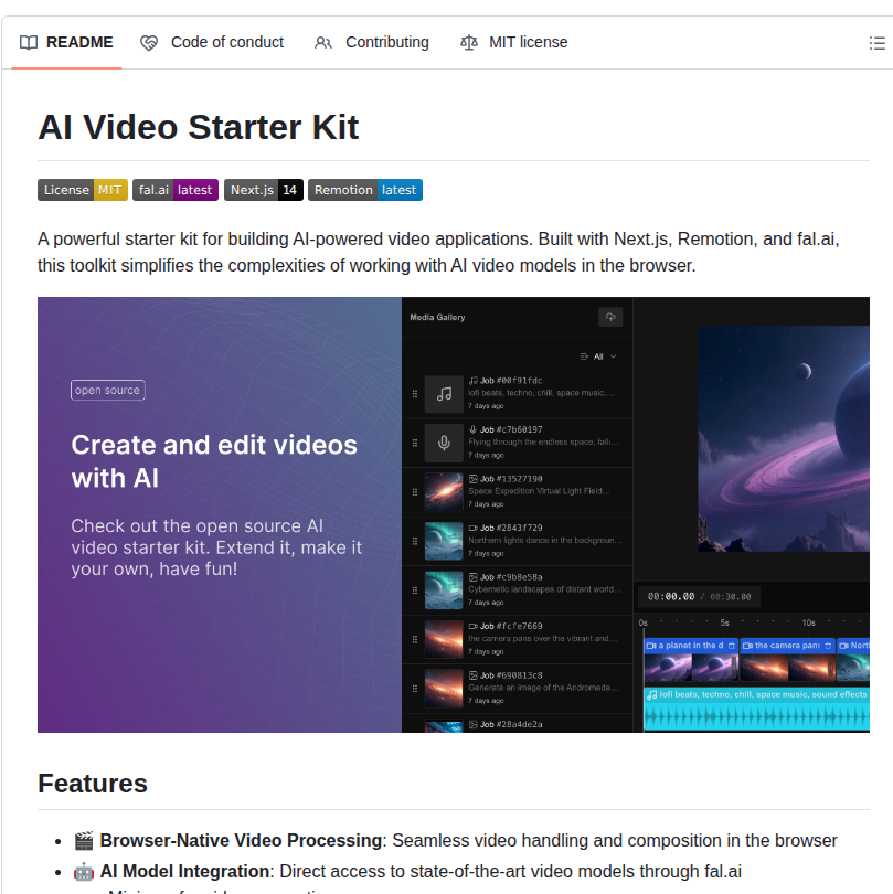 Fal Ai Community Video Starter Kit screenshot
