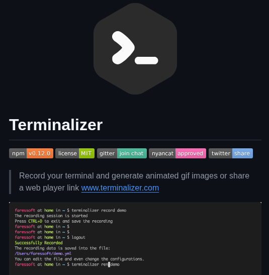 Faressoft Terminalizer screenshot