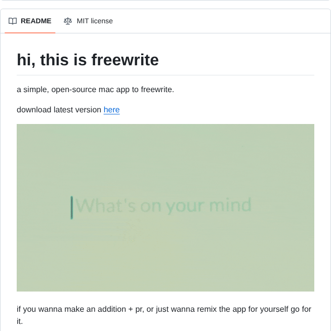 Farzaa Freewrite screenshot