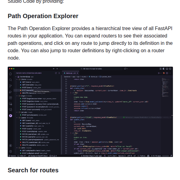Fastapi Fastapi Vscode screenshot