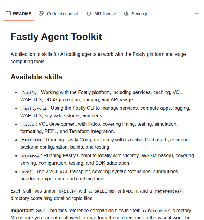 Fastly Fastly Agent Toolkit screenshot