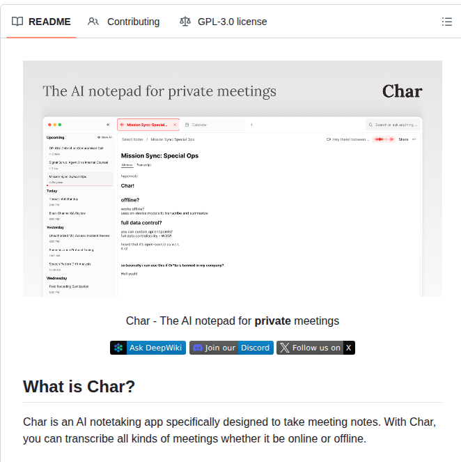 Fastrepl Char screenshot