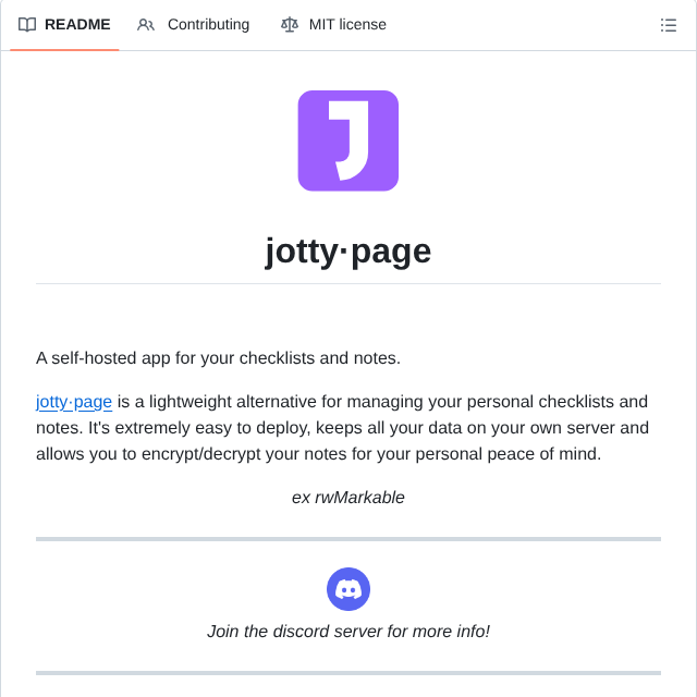 Fccview Jotty screenshot