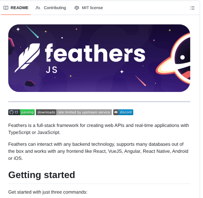 Feathersjs Feathers screenshot