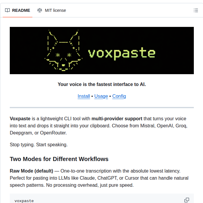 Felixbrock Voxpaste screenshot