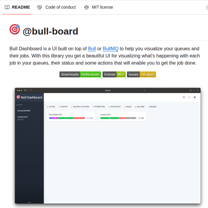 Felixmosh Bull Board screenshot