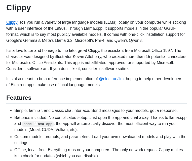 Felixrieseberg Clippy screenshot