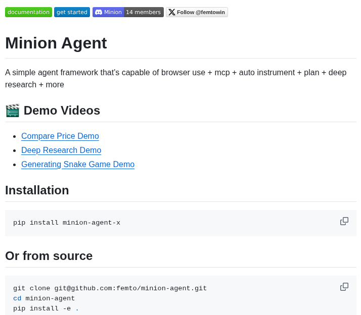 Femto Minion Agent screenshot