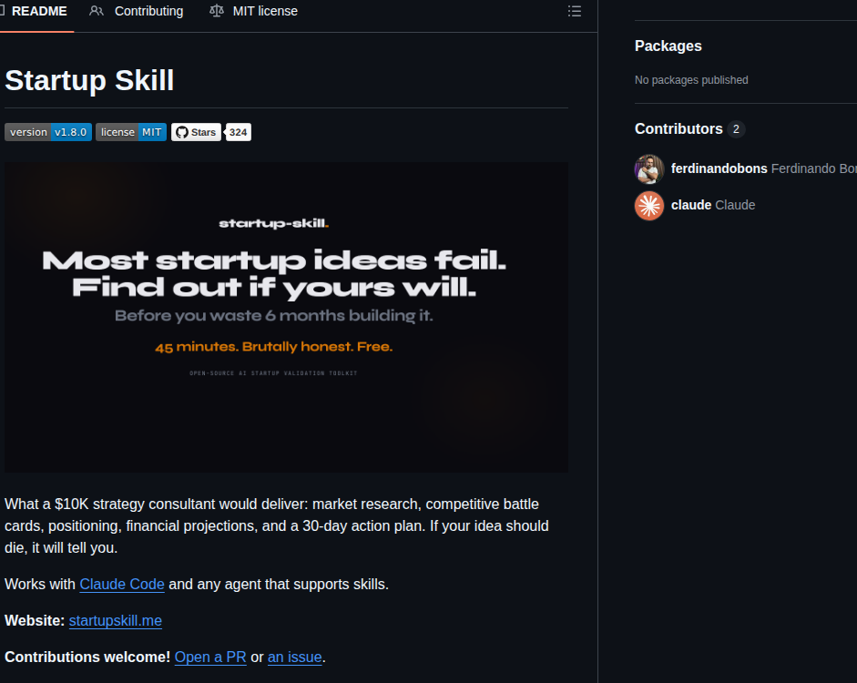 Ferdinandobons Startup Skill screenshot