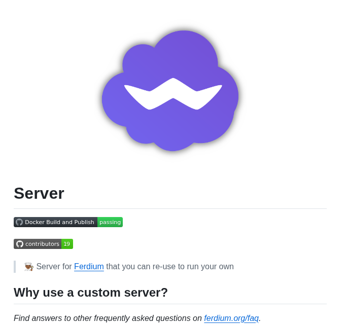 Ferdium Ferdium Server screenshot