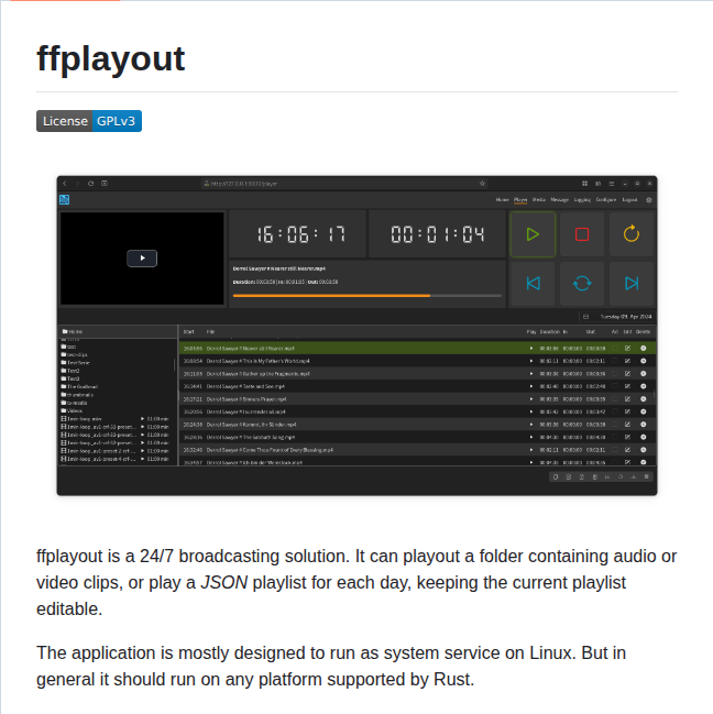 Ffplayout Ffplayout screenshot