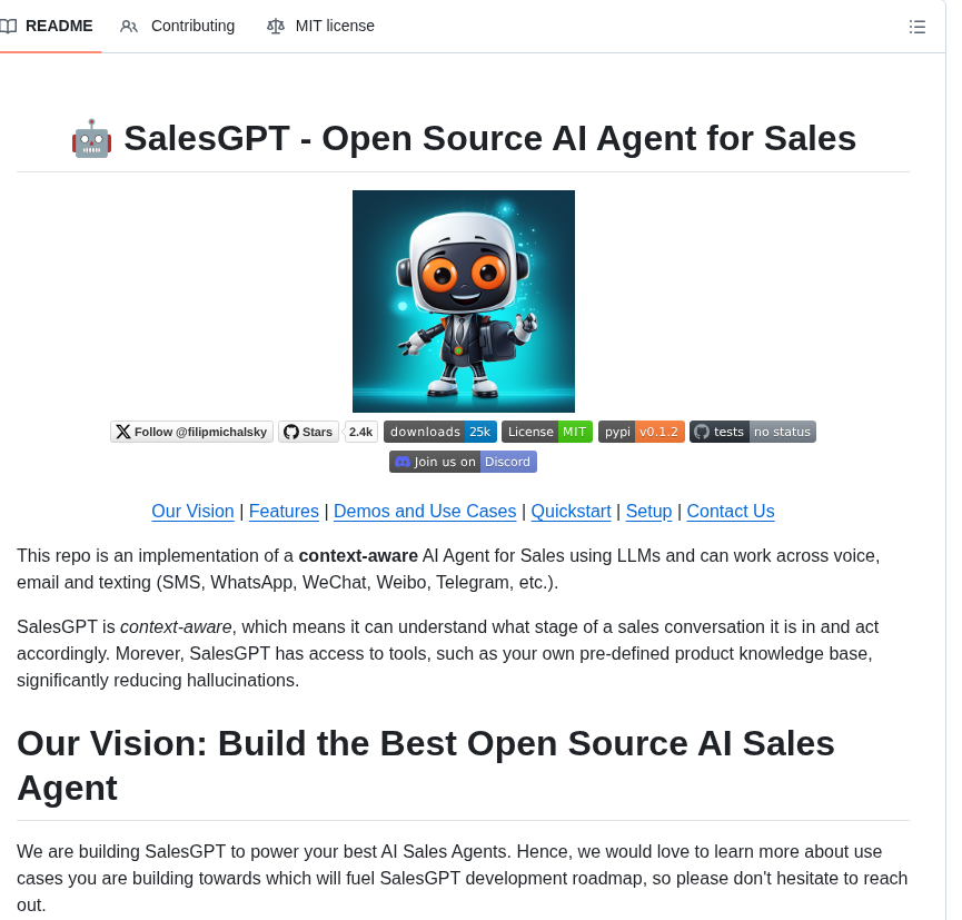 Filip Michalsky Salesgpt screenshot