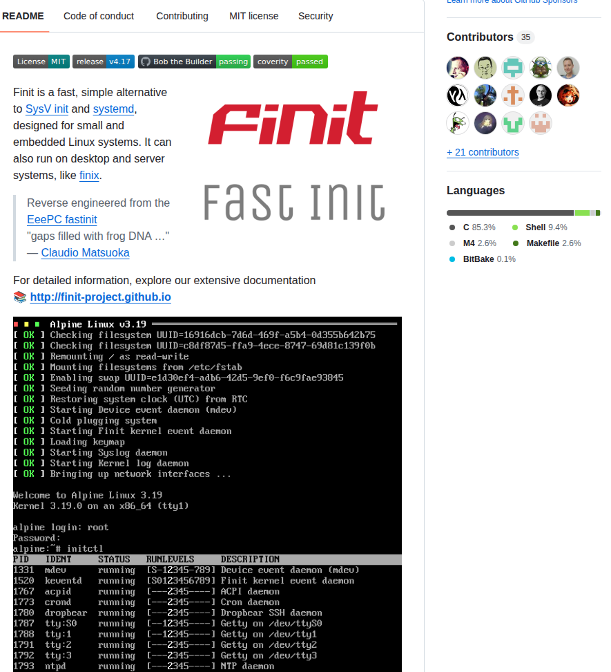 Finit Project Finit screenshot