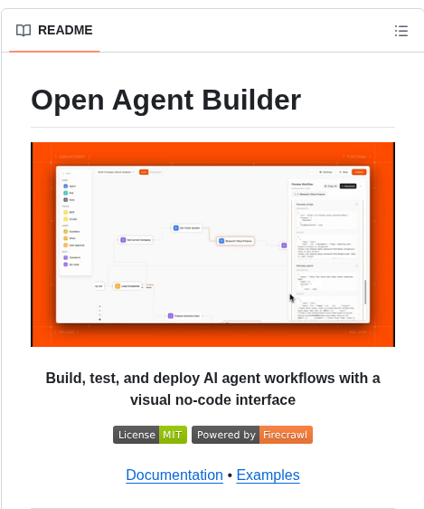 Firecrawl Open Agent Builder screenshot