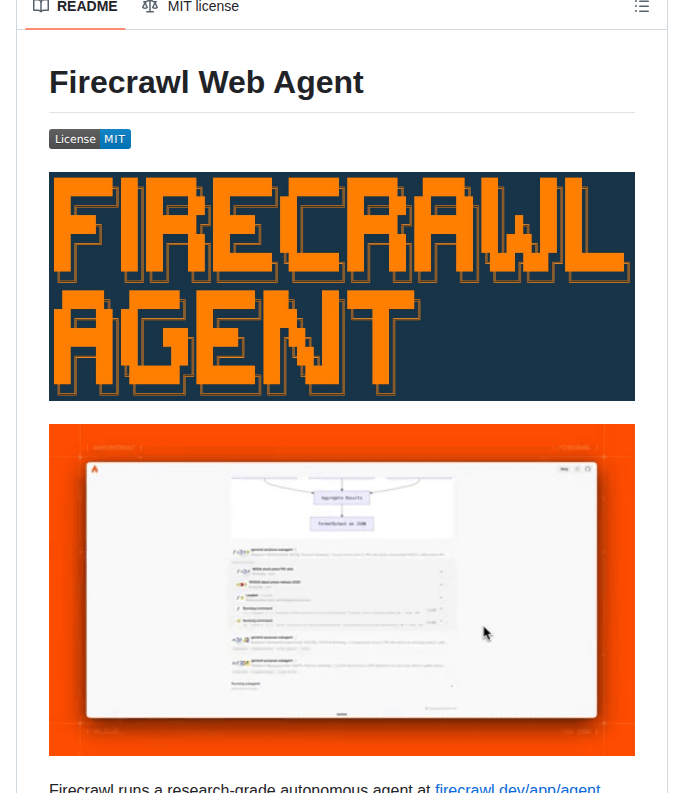 Firecrawl Web Agent screenshot