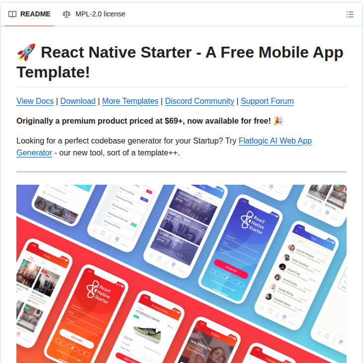 Flatlogic React Native Starter screenshot