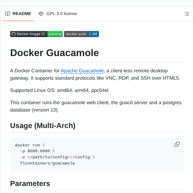 Flcontainers Guacamole screenshot