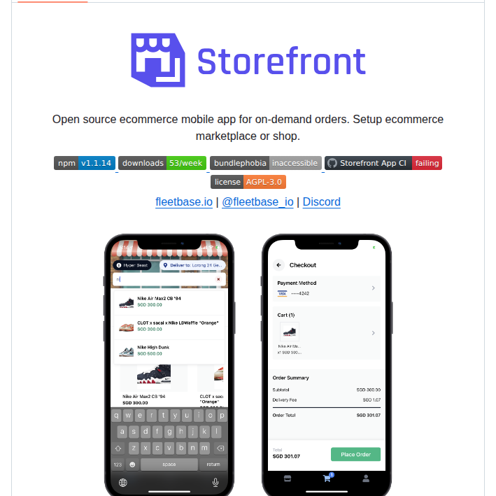 Fleetbase Storefront App screenshot