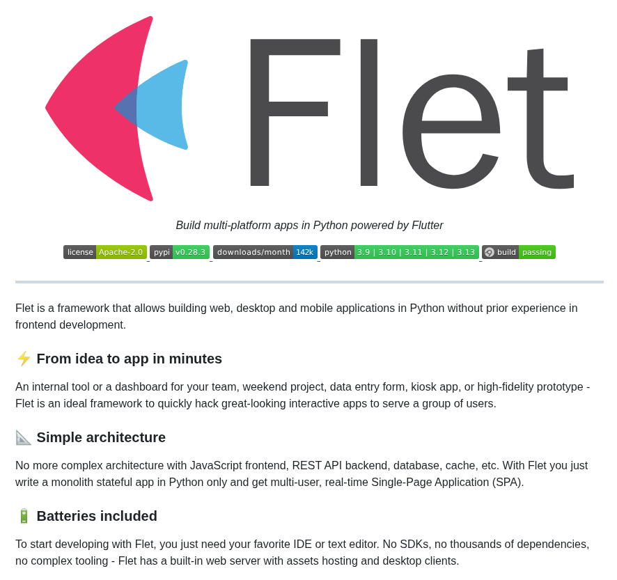 Flet Dev Flet screenshot