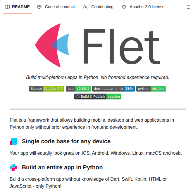 Flet Dev Flet screenshot