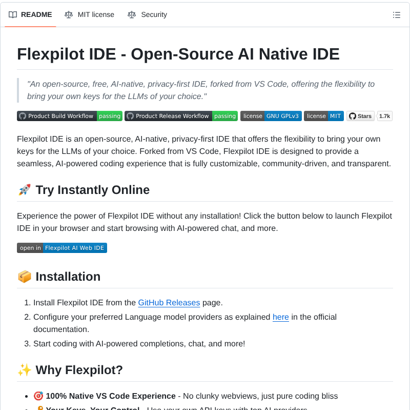 Flexpilot Ai Flexpilot Ide screenshot