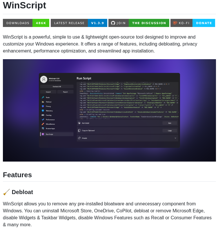 Flick9000 Winscript screenshot
