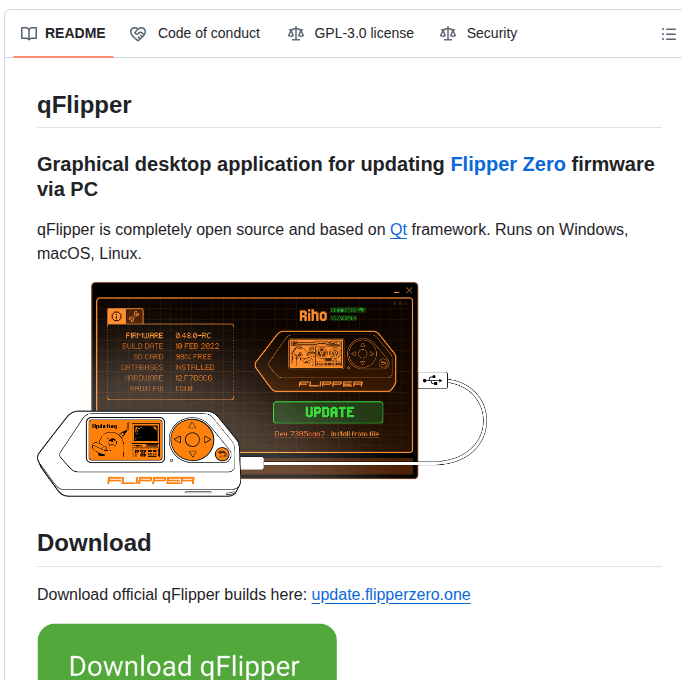 Flipperdevices Qflipper screenshot