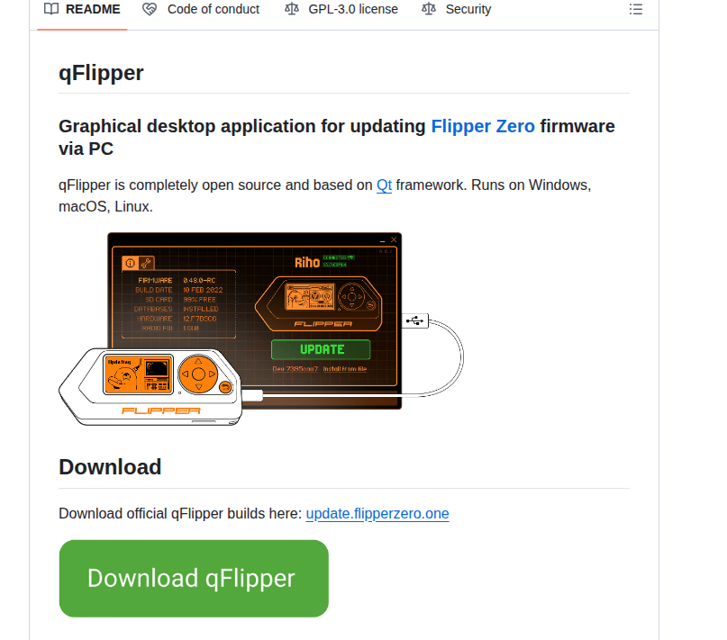 Flipperdevices Qflipper screenshot