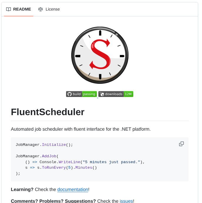 Fluentscheduler Fluentscheduler screenshot